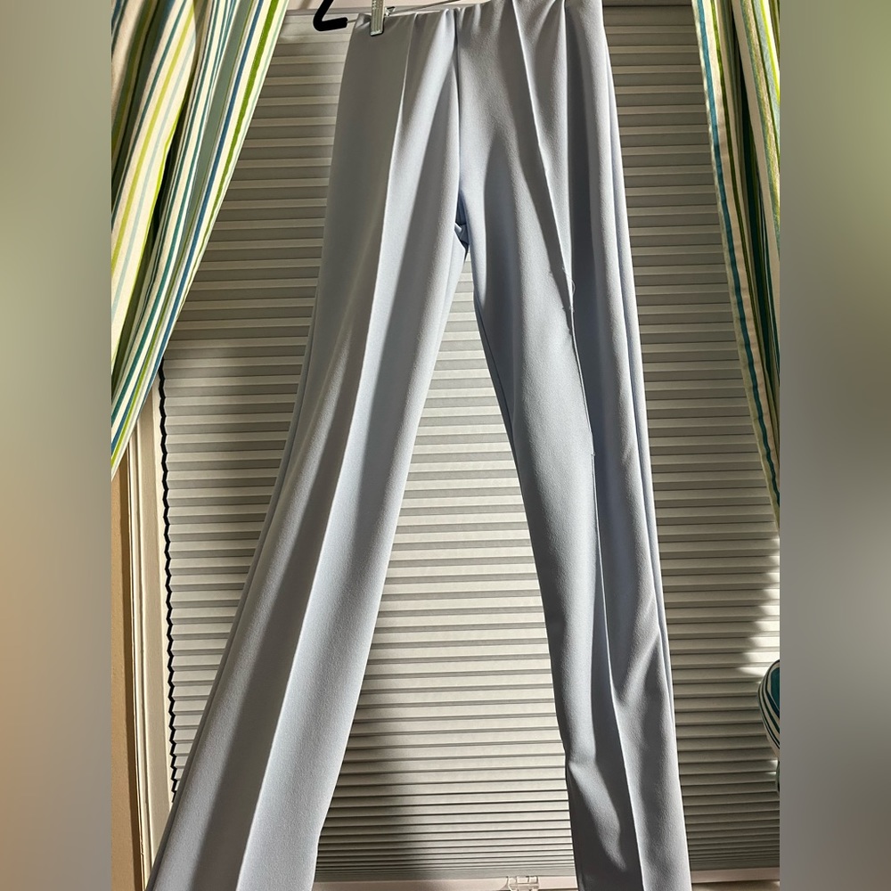 Light blue dress pants w/split bottom